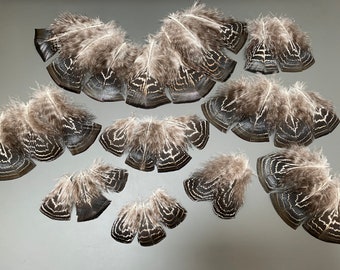 30 pcs Plumes de dinde Plumes rayées Plumes de bijoux Plumes vertes Plumes étonnantes Plumes douces Plumes lâches Plumes vertes