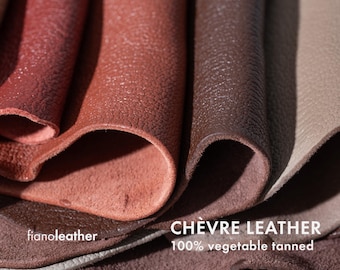 VEG TANNED French chevre goatskin | Vegetable tanned leather leather / Mégisserie Jullien | Natural leather craft supplies | fianoleather