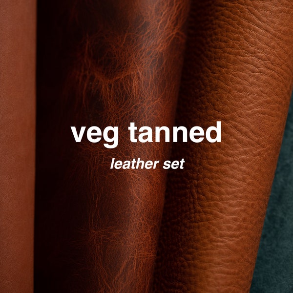 Ensemble en cuir tanné végétal - lot de pièces en cuir, mélange de couleurs / feuilles / cadeau DIY / entrée en cuir | fianocuir
