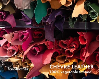Vegetable Tanned Chevre Leather | DIY Craft Supplies | Genuine Artisan Leather for Bags, Journals, Wallets, Bracelets | Leather working