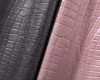 CROCO PRINT genuine leather - 60x42cm \ 24"x16,8" Italian leather, Made in Italy | leather for craft bags, shoes, wallets / fianoleather