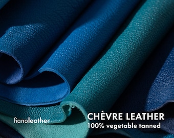 Chevre Leather | Vegetable tanned leather | supplies | DIY genuine leather for crafts | Artisan Leather for bags, journals, wallet bracelet