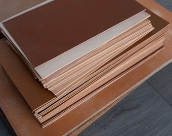 Vegetable Tanned Vachetta Leather SET of Sheets Panels Premium Natural Leather for Crafting, Leatherwork, DIY, Bags, Wallets and Accessories