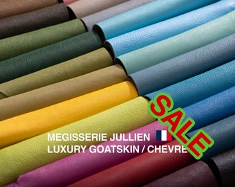 French Vegetable-Tanned Chèvre Goatskin Leather – Full-Grain Hide by Mégisserie Jullien / SALE - last pieces. 1/2 HIDES