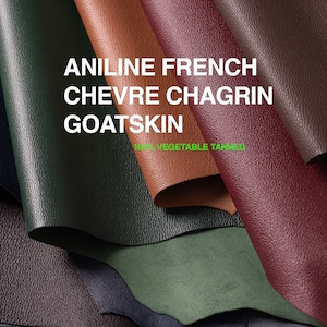 Plantaardig gelooid leer Frans chèvre chagrin geitenleer volnerf aniline 0,45-0,55m2 / fianoleer