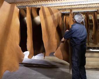 Vegetable Tanned Leather Vachetta – 1.3 - 1.5mm (3-4 oz). High-quality leather hides, panels & sheets for crafting for DIY fianoleather