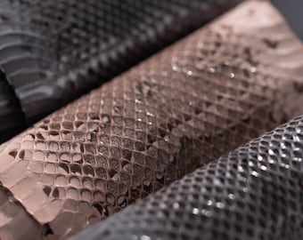 Exotic leather Snake and Fish \ Leather Set 5 SKINS IN TOTAL| leather for craft bags, shoes, wallets / fianoleather