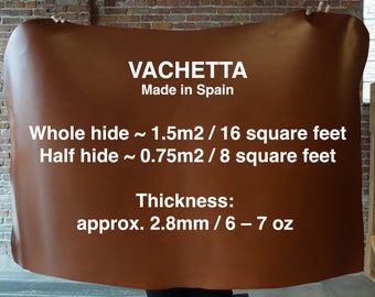 Vegetable tanned leather Classic Vachetta - 2.5-2.8mm / 6–7 oz - hides / panels / pieces / sheets / fianoleather