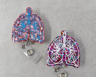 Titular de la insignia retráctil de los pulmones de resina brillante, titular de la insignia de los pulmones de brillo, titular de la insignia del neumólogo, titular de la insignia de la terapia respiratoria