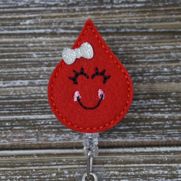 Blood Drop Badge Reel, Blood Drop Badge Holder