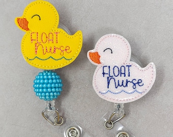 Float Nurse Retractable Badge Holder, Badge Reel Topper, Rubber Ducky Badge Reel, Rubber Duck Retractable Badge Holder, Badge Reel Topper