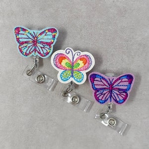 Butterfly Retractable Badge Holder, Butterfly Badge Reel, Butterfly Badge Holder, Nurse Badge Holder, Nurse Badge Reel, Badge Reel Topper