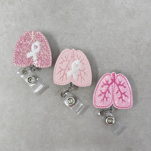 Lungs Retractable Badge Holder, Lung Badge Reel, Lung Badge Holder, Lung Cancer Ribbon Badge Reel, Awareness Ribbon Badge Holder, Badge Reel