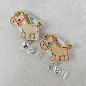 Brown Horse Retractable Badge Holder, Horse Badge Holder, Horse Retractable Badge Reel, Nurse Badge Holder, Nurse Badge Reel