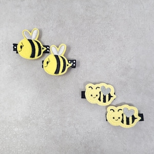 Yellow And Black Bumble Bee Hair Clips, Bee Hair Clips, Bee Hair Barrettes, Spring Hair Clips