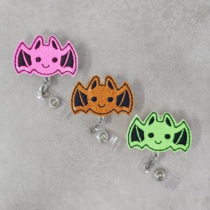 Bat Retractable Badge Holder, Halloween Badge Holder, Bat Badge Holder, Bat Badge Reel, Halloween Badge Reel, Interchangeable Badge Holder