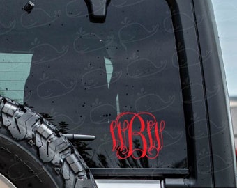 Monogram Car Decal, Vine Monogram Decal, Monogram Sticker