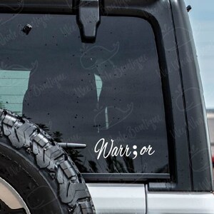 Warrior Semicolon Decal, Semicolon Decal, Mental Health Awareness Decal