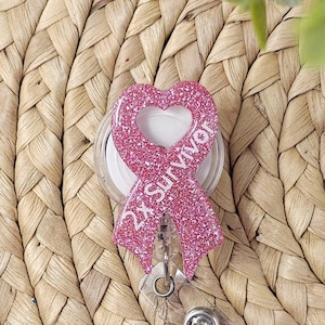 Customizable Ribbon Retractable Badge Holder, Awareness Ribbon Badge Holder, Awareness Ribbon Badge Reel, Nursing Badge Holder