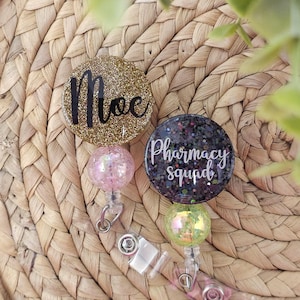 Customizable Retractable Badge Holder, Monogram Badge Holder, Monogram Badge Reel, Interchangeable Badge Holder, Badge Reel Topper, Nurse