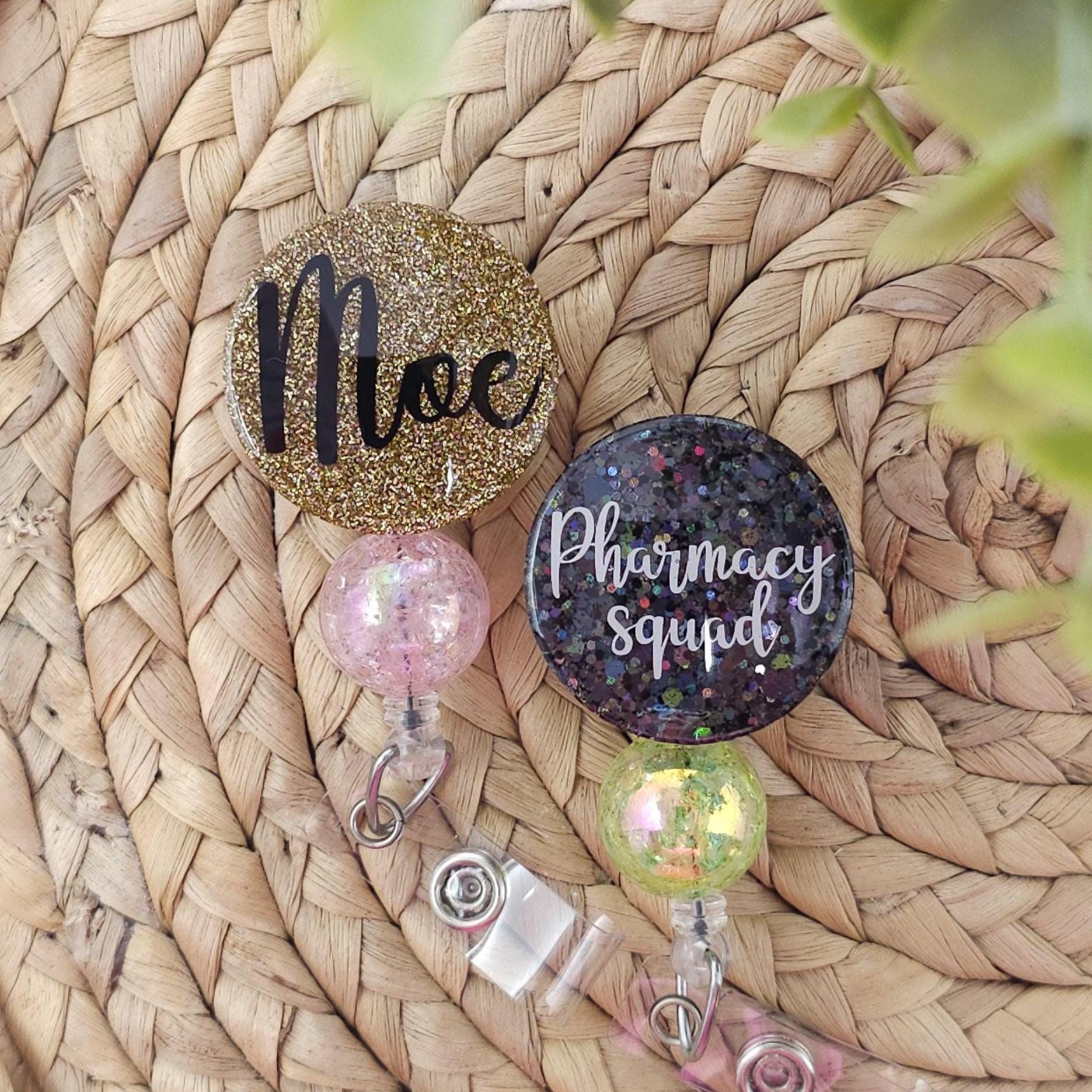 Customizable Retractable Badge Holder, Monogram Badge Holder, Monogram Badge Reel, Interchangeable Badge Holder, Badge Reel Topper, Nurse