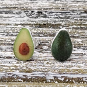 Resin Avocado Earrings, Open Avocado Stud Earrings
