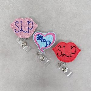 Glitter Vinyl Speech-Language Pathologist Badge Holder, SLP Badge Holder, Speech Language Pathologist Badge Reel