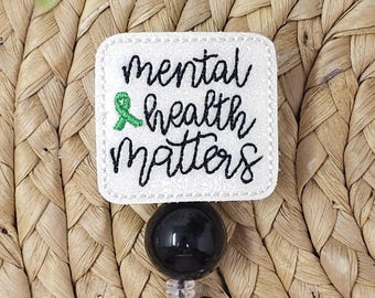 White Mental Health Matters Retractable Badge Holder, Mental Health Matters Badge Reel, Mental Health Awareness Badge Holder, Badge Topper