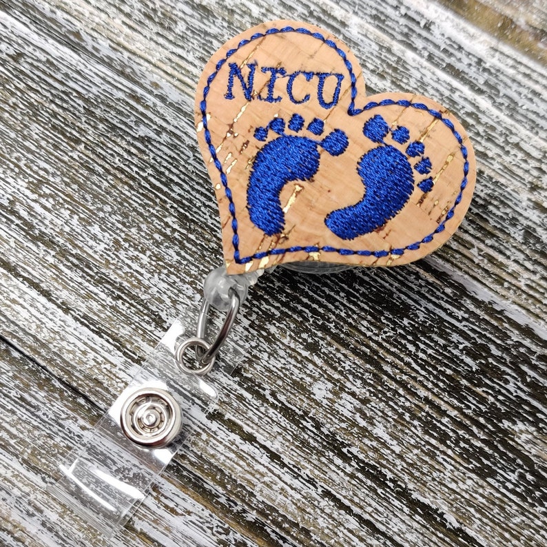 NICU Badge Holder Cork And Gold NICU Badge Holder Cork NICU Badge Holder