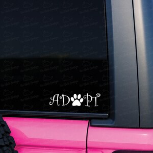 Paw Print Adopt Vinyl Decal, Paw Print Vinyl Decal, Paw Print Decal, Pet Adoption Vinyl Decal, Pet Adoption Decal, Adopt Decal, Paw Print