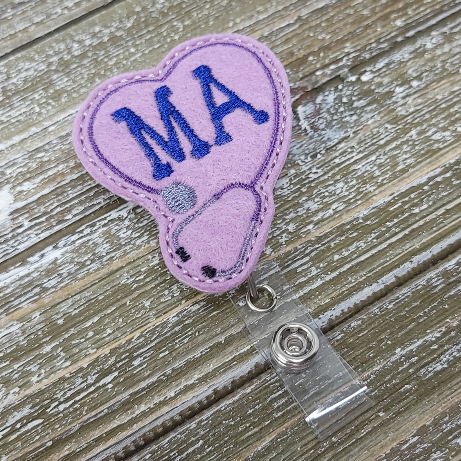 Lilac Felt Medical Assistant Badge Holder Medical Assistant Etsy