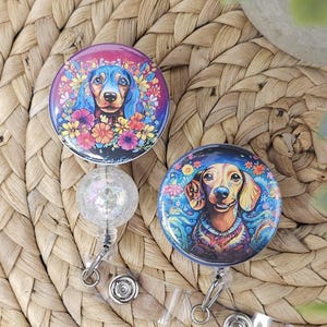 Dachshund Retractable Badge Holder, Dachshund Badge Reel, Dachshund Badge Holder, Wiener Dog Badge Reel, Wiener Dog Badge Holder, Nurse