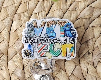 Vet Tech Badge Reel, Vet Tech Badge Holder, Vet Tech