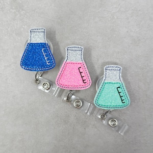 Erlenmeyer Flask Badge Holder, Erlenmeyer Flask Badge Holder, Flask Badge Holder, Chemistry Badge Holder, Chemistry Badge Reel