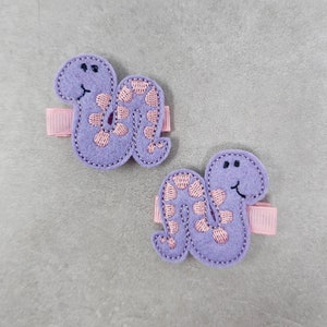 Lavender And Pink Snake Hair Clips, Lavender Snake Hair Barrettes, Spring Hair Clips
