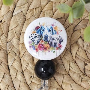 Watercolor Dalmatian Badge Holder, Dalmatian Badge Reel, Dog Badge Reel, Dog Badge Holder, Vet Tech Badge Holder, Nurse Badge Holder, Nurse