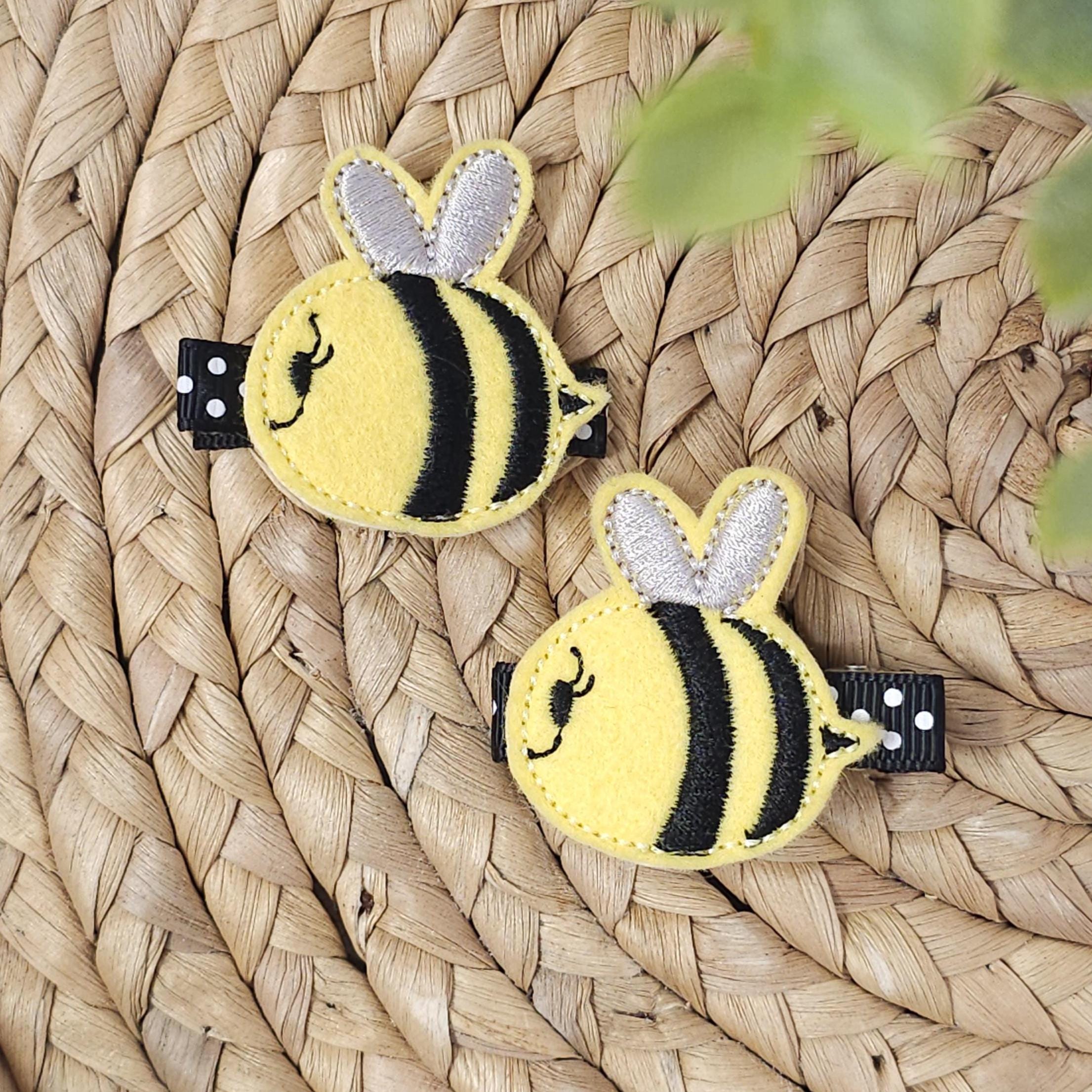Yellow and Black Bumble Bee Hair Clips, Bee Hair Clips, Bee Hair ...