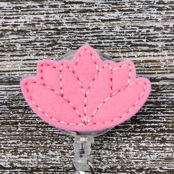 Buy Pink Felt Lotus Badge Holder, Lotus Badge Holder, Lotus Badge