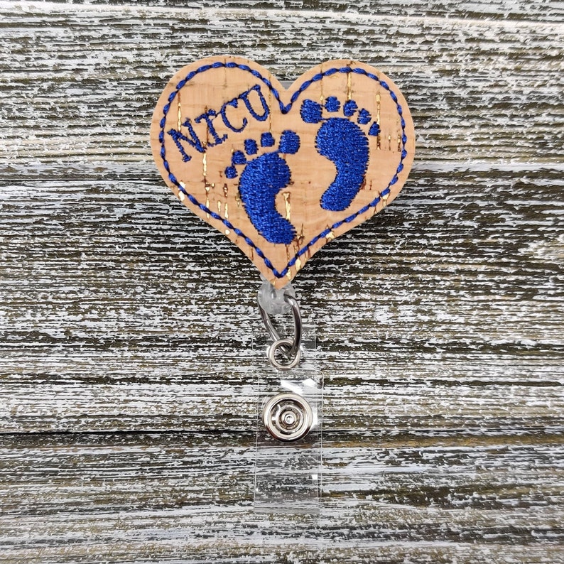 NICU Badge Holder Cork And Gold NICU Badge Holder Cork NICU Badge Holder