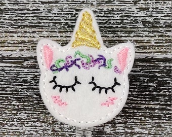 Dreaming Unicorn Badge Holder, Dreaming Unicorn Badge Reel, Pediatric Badge Holder