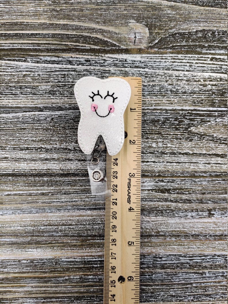 White Glitter Tooth Badge Holder Glitter Tooth Badge Holder Etsy