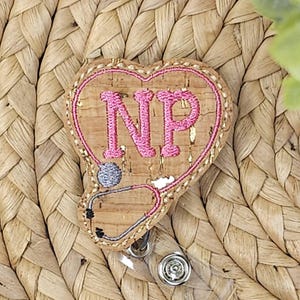 Nurse Practitioner Retractable Badge Holder, NP Badge Reel, NP Badge Holder, Interchangeable Badge Reel, Nurse Practitioner Badge Holder