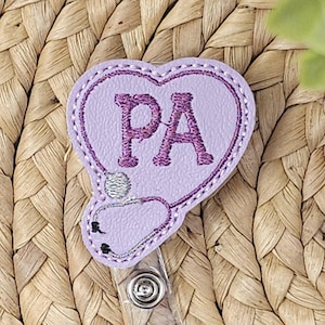 Lilac  PA Retractable Badge Holder, Physician Assistant Badge Holder, PA Badge Holder, PA Badge Reel, Badge Reel, Interchangeable Badge Reel