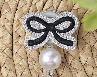 Porta credencial retráctil con lazo blanco, porta credencial con lazo, porta credencial con lazo, porta credencial intercambiable, porta credencial de enfermera, adorno