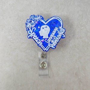 Glitter Resin Speech-Language Pathologist Badge Holder, Speech-Language Pathologist, SLP Badge Holder, SLP Badge Reel
