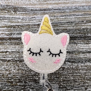 Weiß Glitter Dreaming Einhorn Glitter Ausweishalter, Glitter Einhorn Ausweishalter, Glitter Einhorn Ausweisrolle, Kinder Ausweishalter