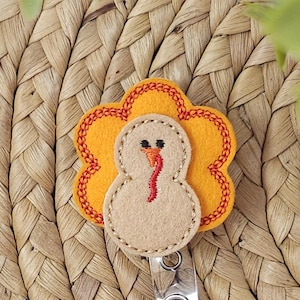 Turkey Retractable Badge Holder, Turkey Badge Reel, Turkey Badge Holder, Thanksgiving Badge Reel, Interchangeable Badge Reel, Thanksgiving