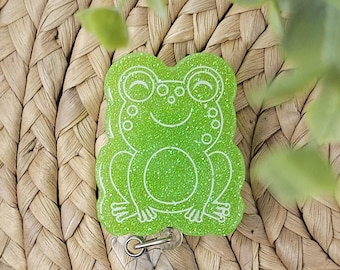 Porta badge a forma di rana in resina, porta badge a forma di rana, per infermieri e insegnanti.