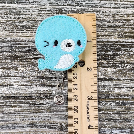 Aqua JellyFish - Felt Badge Holder - Cute Badge Reels