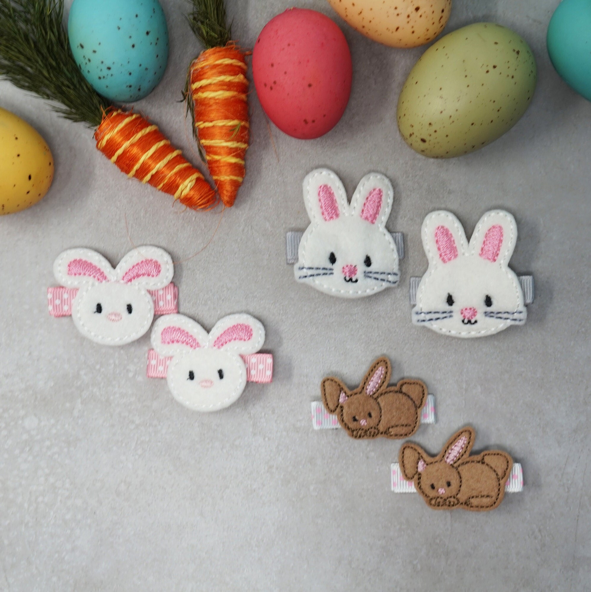 Easter Bunny Hair Clips, Spring Bunny Hair Clips, Bunny Hair Clips